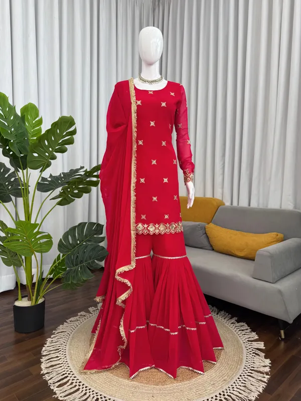 Rani_Pink_Embroidered_Sharara_Suit_with_Dupatta