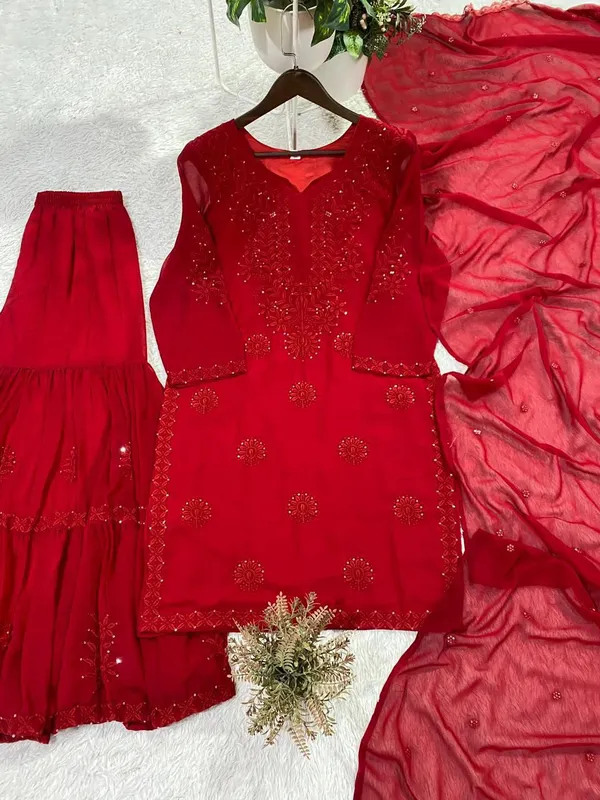 Red_Embroidered_Sharara_Suit_with_Georgette_Dupatta