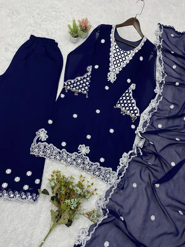 Royal_Blue_Embroidered_Sharara_Suit_with_Georgette_Dupatta