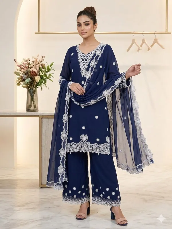 Royal_Blue_Embroidered_Sharara_Suit_with_Georgette_Dupatta