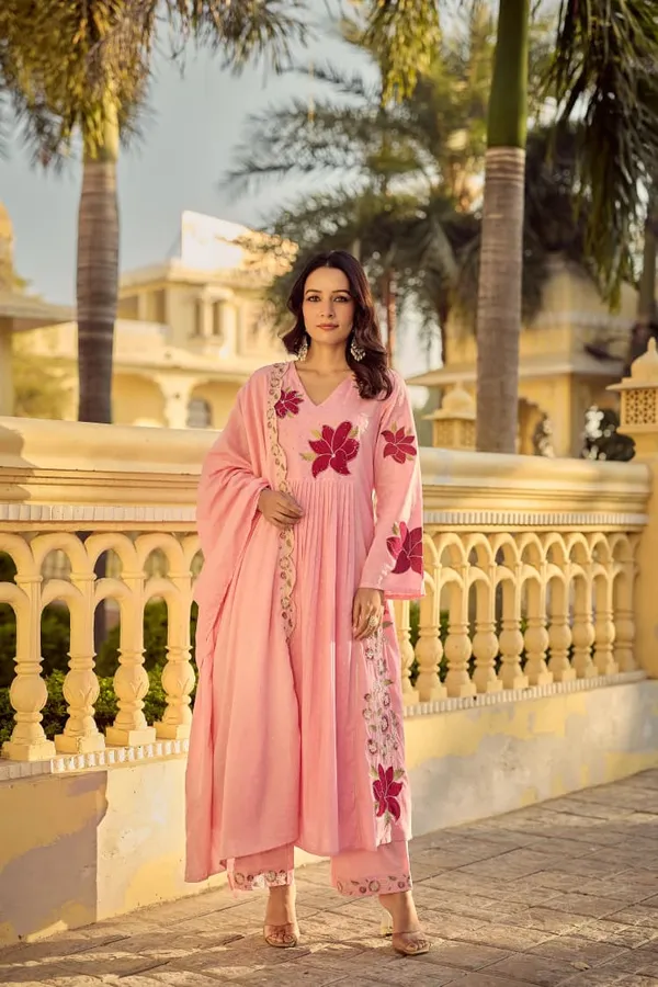 Pink_Silk_Floral_Embroidered_Anarkali_Suit_Set_For_Women