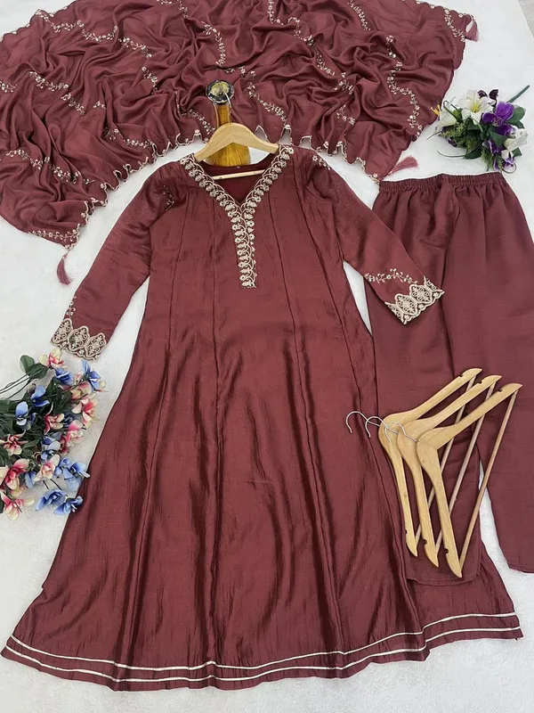 Maroon_Silk_Embroidered_Anarkali_Suit_Set_For_Women
