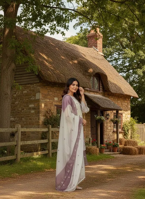 White_And_Lilac_Gim_Silk_Embroidered_Suit_Set_With_Dupatta_For_Women
