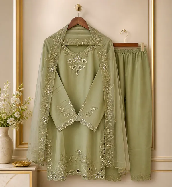 Sage_Green_Embroidered_Chanderi_Silk_Suit_Set_with_Organza_Dupatta