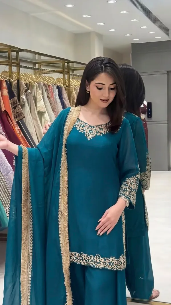 Teal_Blue_Embroidered_Kurta_Palazzo_Set_with_Dupatta