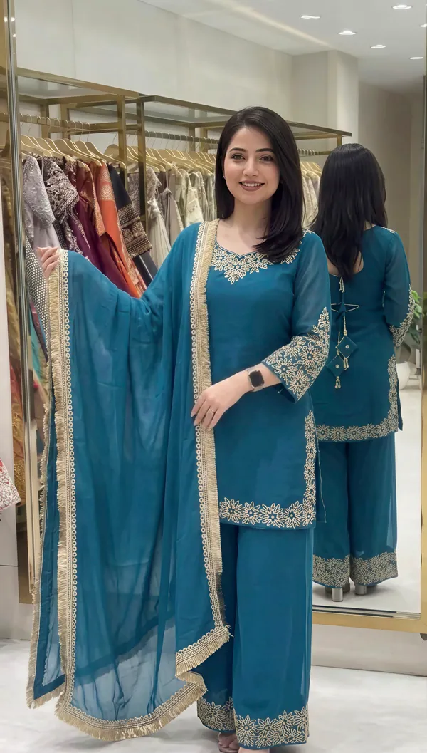 Teal_Blue_Embroidered_Kurta_Palazzo_Set_with_Dupatta
