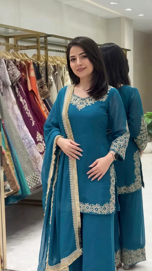 Teal_Blue_Embroidered_Kurta_Palazzo_Set_with_Dupatta