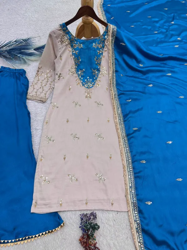 Teal_Blue_&_Beige_Embroidered_Palazzo_Suit_Set_for_Women_with_Dupatta
