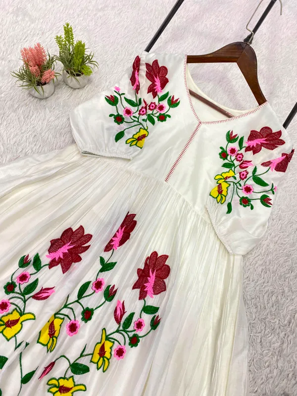 White_Rayon_Floral_Embroidered_Maxi_Dress_For_Women
