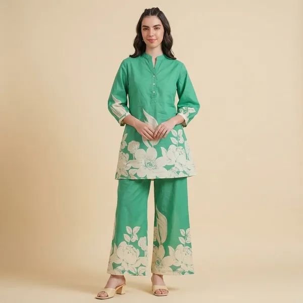Green_Rayon_Floral_Print_Kurta_Palazzo_Set_For_Women