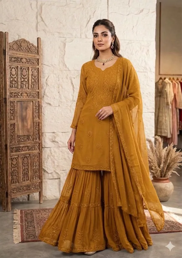 Yellow_Embroidered_Sharara_Suit_with_Georgette_Dupatta