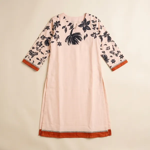Pink_Floral_Print_Long_Sleeve_Kurta_for_Girls