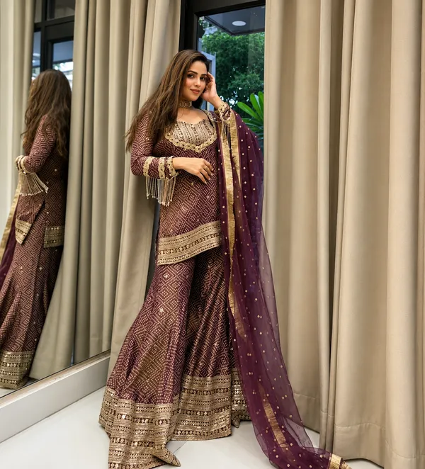 Maroon_Chinon_Silk_Embroidered_Ethnic_Suit_Set_For_Women