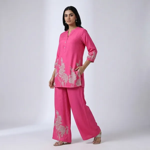 Pink_Rayon_Floral_Embroidered_Kurta_Palazzo_Set_For_Women