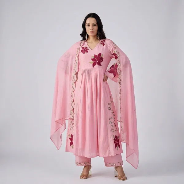 Pink_Silk_Floral_Embroidered_Anarkali_Suit_Set_For_Women