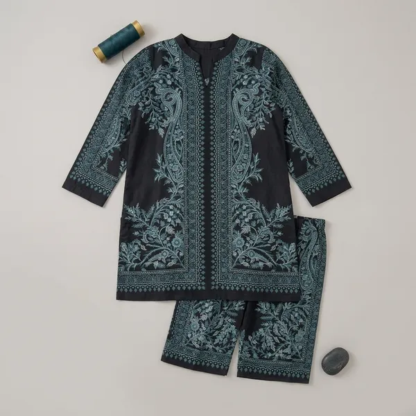 Black_Embroidered_Kurta_Palazzo_Set_for_Girls