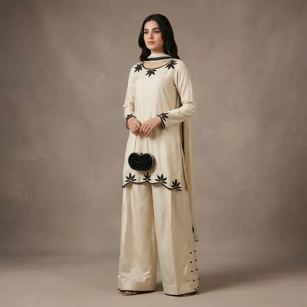 White_Embroidered_Kurta_Palazzo_Set_For_Women