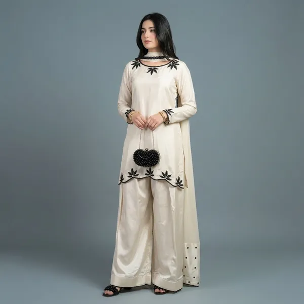 White_Embroidered_Kurta_Palazzo_Set_For_Women