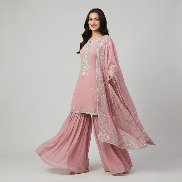Pink_Georgette_Embroidered_Sharara_Suit_For_Women