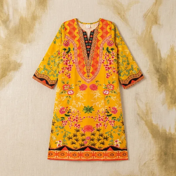 Yellow_Floral_Embroidered_Long_Kurta_for_Girls