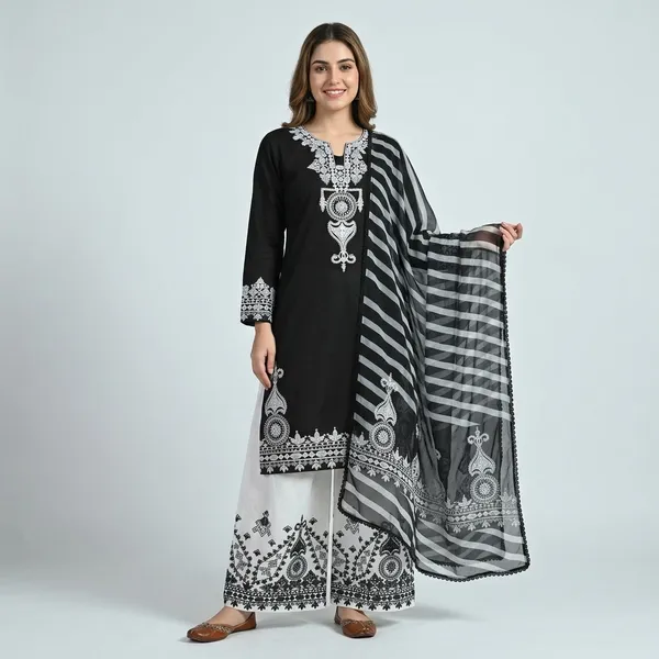 Black_Crepe_Silk_Embroidered_Kurta_Palazzo_Set_For_Women
