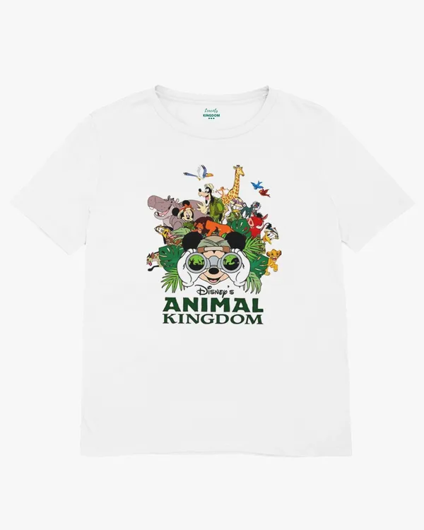 White_Cotton_Disney_Animal_Kingdom_Print_T-Shirt_For_Kids