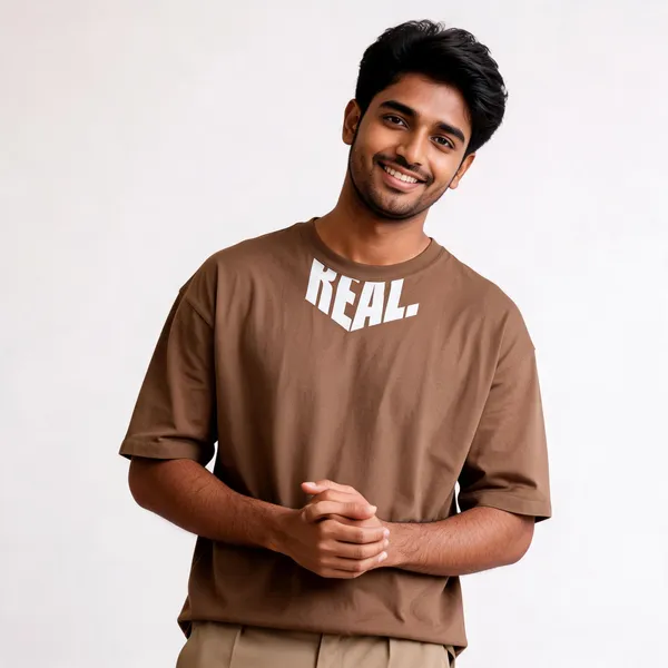Brown_Cotton_Oversized_Real_Print_T-Shirt_For_Men
