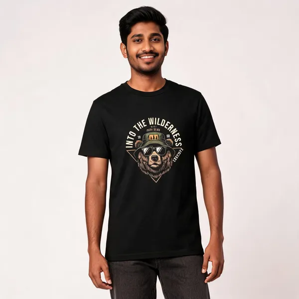 Black_Cotton_Graphic_Print_Round_Neck_T-Shirt_For_Men