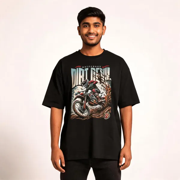Black_Cotton_Oversized_Motocross_Print_T-Shirt_For_Men
