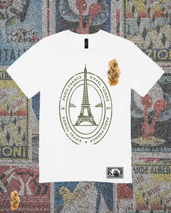 White_Cotton_Printed_Eiffel_Tower_Graphic_T-Shirt_For_Men