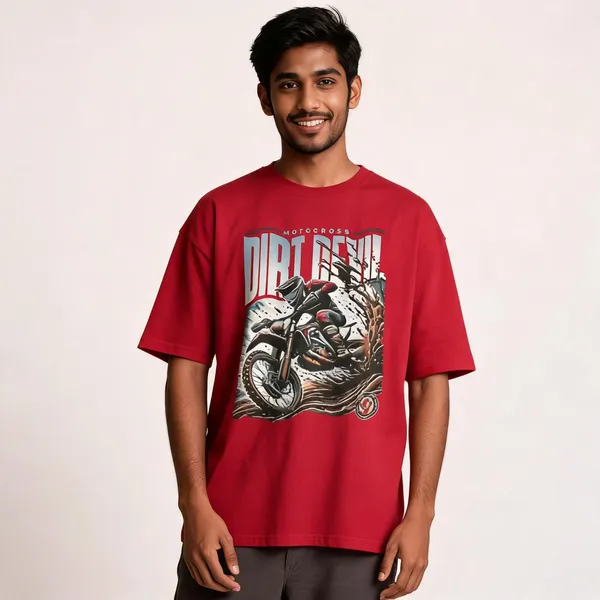 Red_Cotton_Oversized_Printed_Motocross_T-Shirt_For_Men