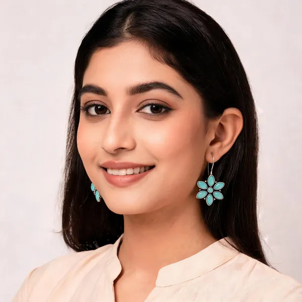 Madhumalti_Flower-_Mint_German_Silver_Earring_For_Women
