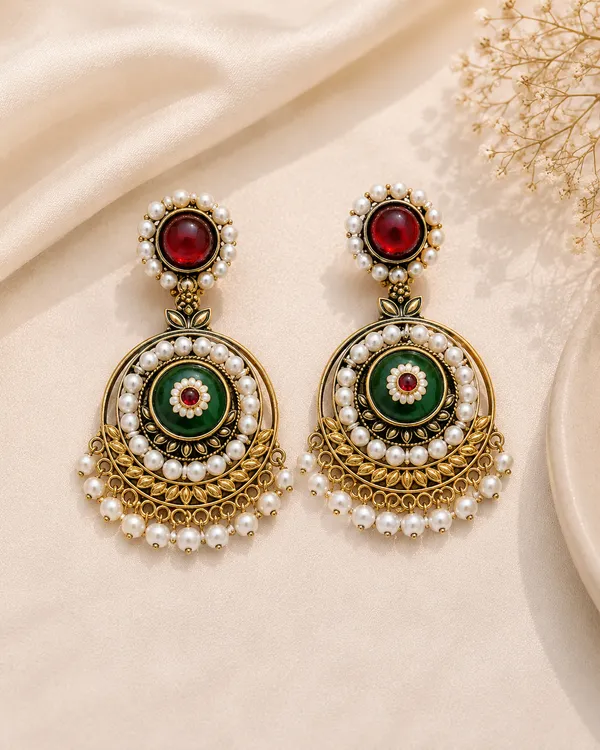 Solanki_Antique_Red,_Green_Meenakari_Earrings_For_Women
