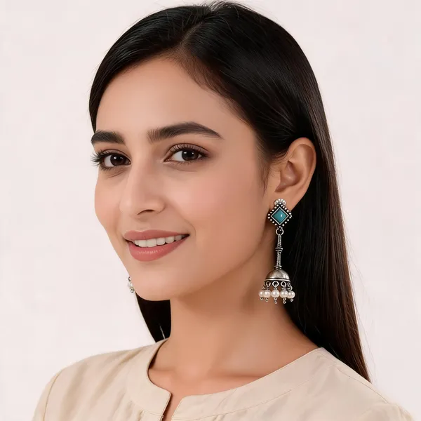 Bella_Light_Blue_German_Silver_jhumka_For_Women
