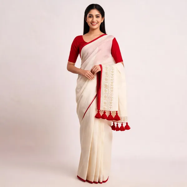 Off_White_Red_Mul_Cotton_Woven_Border_Saree_For_Women
