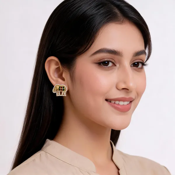 Elephant_Leheriya_Gold_Toned_Kundan_Stud_For_Women