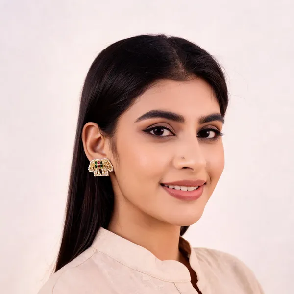 Elephant_Leheriya_Gold_Toned_Kundan_Stud_For_Women