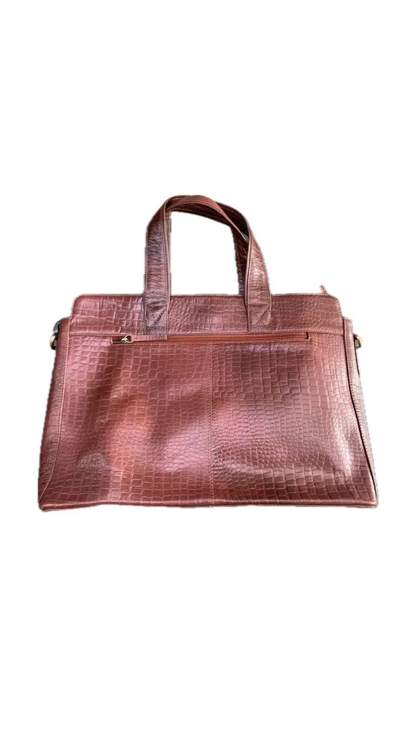 Brown_Croc_Embossed_Faux_Leather_Handbag_For_Men_And_Women