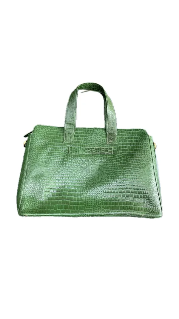 Green_Faux_Leather_Croc_Embossed_Structured_Handbag_For_Men_And_Women
