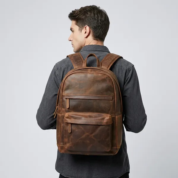 Brown_Leather_Vintage_Multi_Pocket_Backpack_For_Men_And_Women