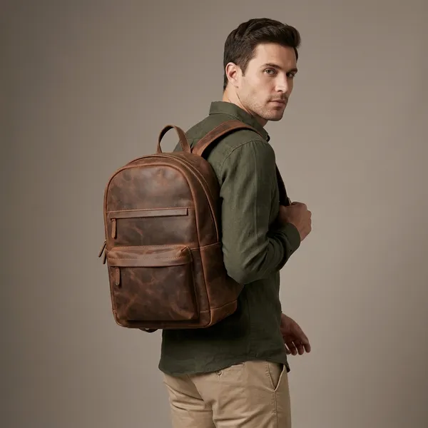 Brown_Leather_Vintage_Multi_Pocket_Backpack_For_Men_And_Women