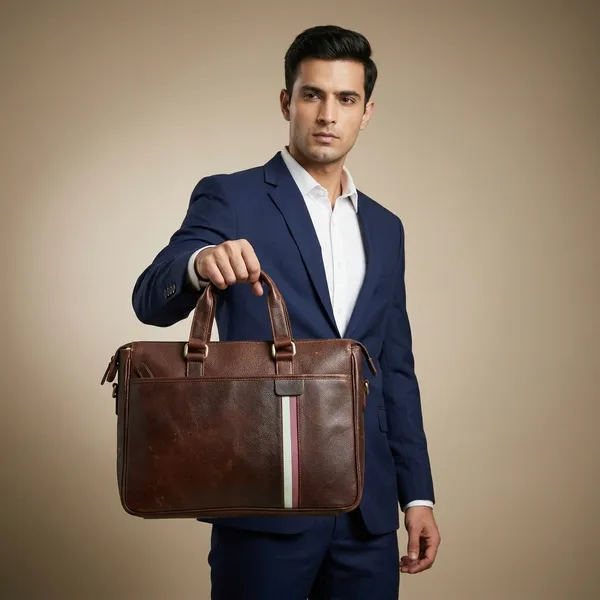 Brown_Leather_Striped_Office_Bag_For_Men_And_Women