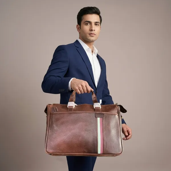 Brown_Leather_Striped_Office_Bag_For_Men_And_Women