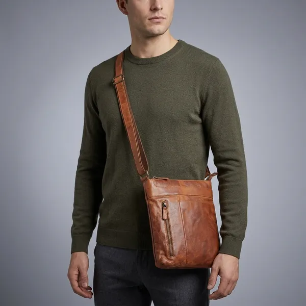Tan_Leather_Crossbody_Messenger_Bag_For_Men_And_Women