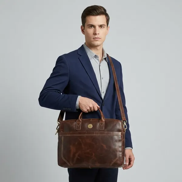 Brown_Leather_Professional_Laptop_Bag_With_Shoulder_Strap_For_Men_And_Women