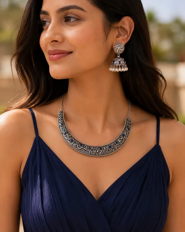 Aura_Siver_Look_Choker_Set_-_Blue