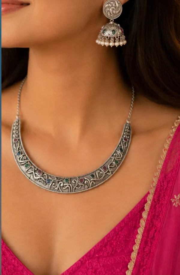 Aura_Siver_Look_Choker_Set_-_Multicolour