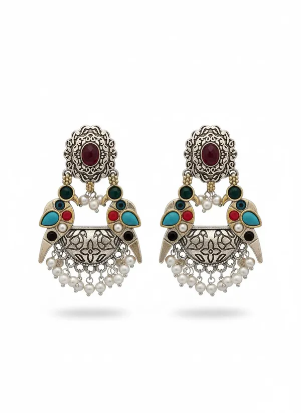 Oxidised_Silver_Pearl_Dangler_Earrings