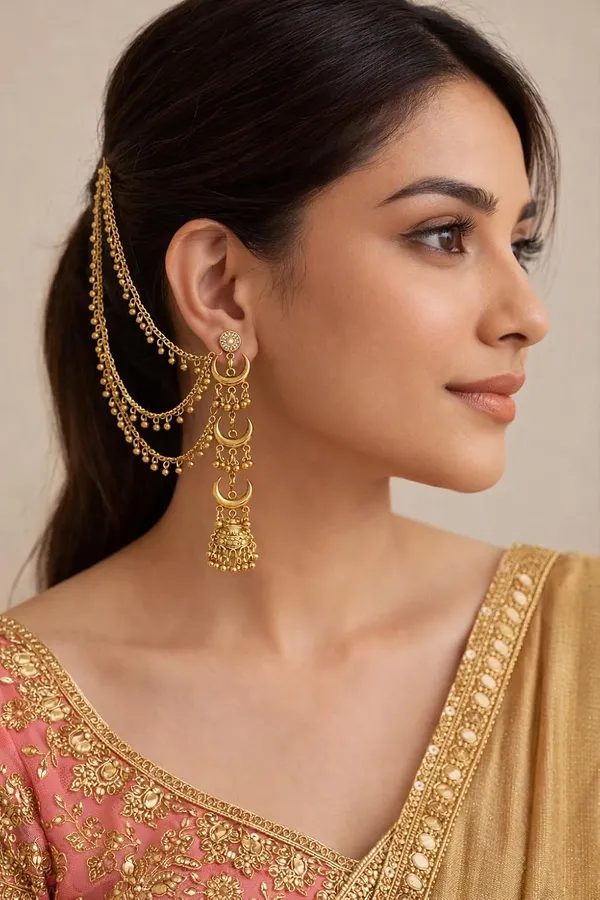 Crescent_Moon_Jhumka_Earrings_With_Hair_Chains