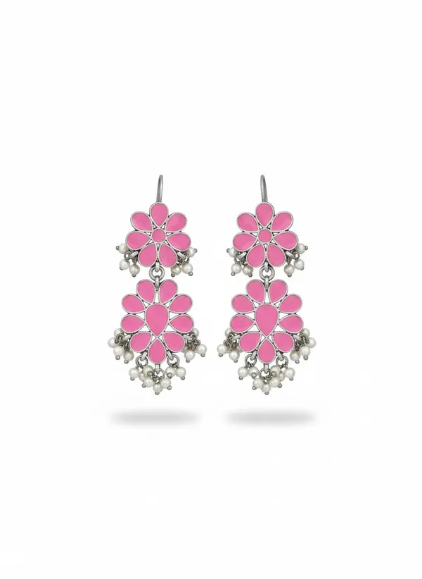 Enamel_Floral_Earrings_With_Ghungroo_Drops